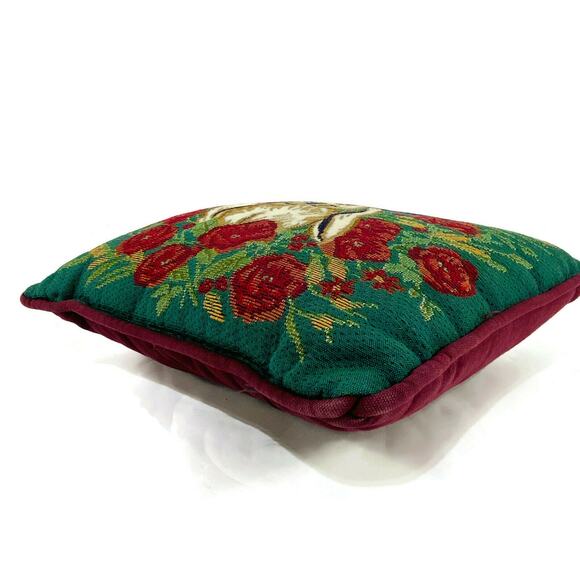 Portofino Tapestry Pillow Bunny Rabbit in Flowers 12 x 11 Inches - Picture 3 of 7